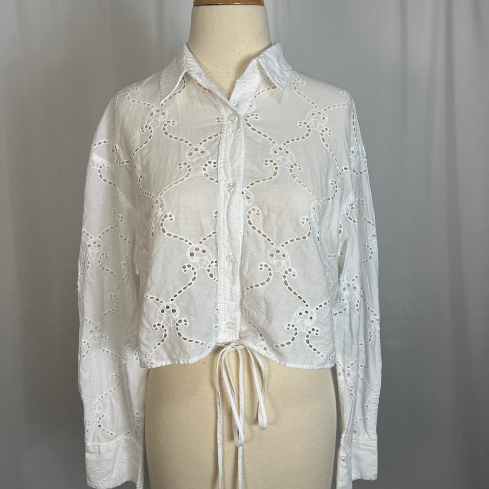 ZARA tie long sleeve top